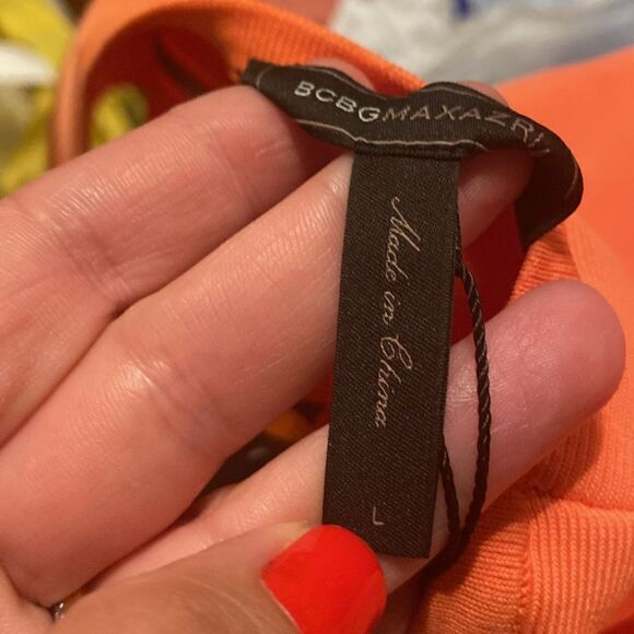 NWT BCBGMAXAZRIA Tangelo Orange Peach Bandage Bodycon T-Back Dress - Picture 8 of 11